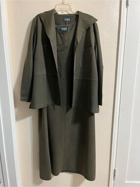 2PC Dress & Jacket Suit Shaver Lake Olive Green Women's  - 1X